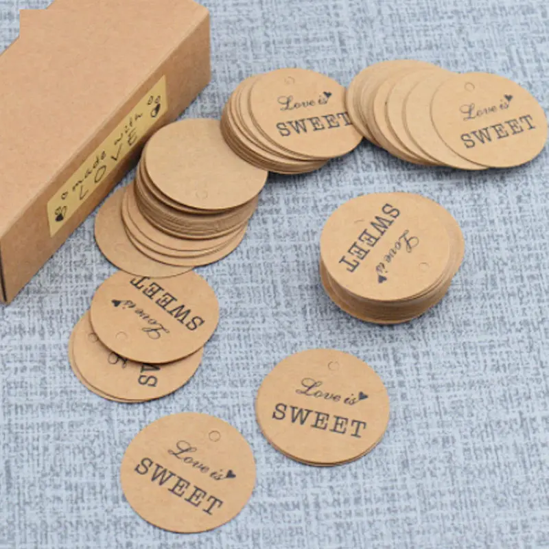 hot sales gift tags with hot stamping kraft paper for packing gifts and accessories