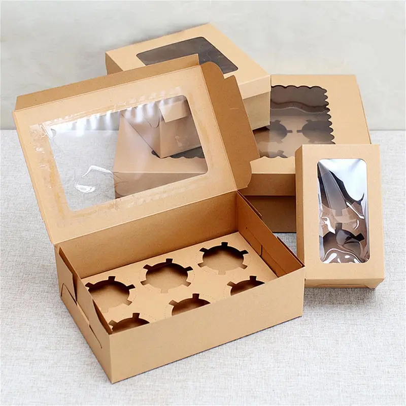 hot sales small kraft paper box for packaging cake and ice cream or other foods