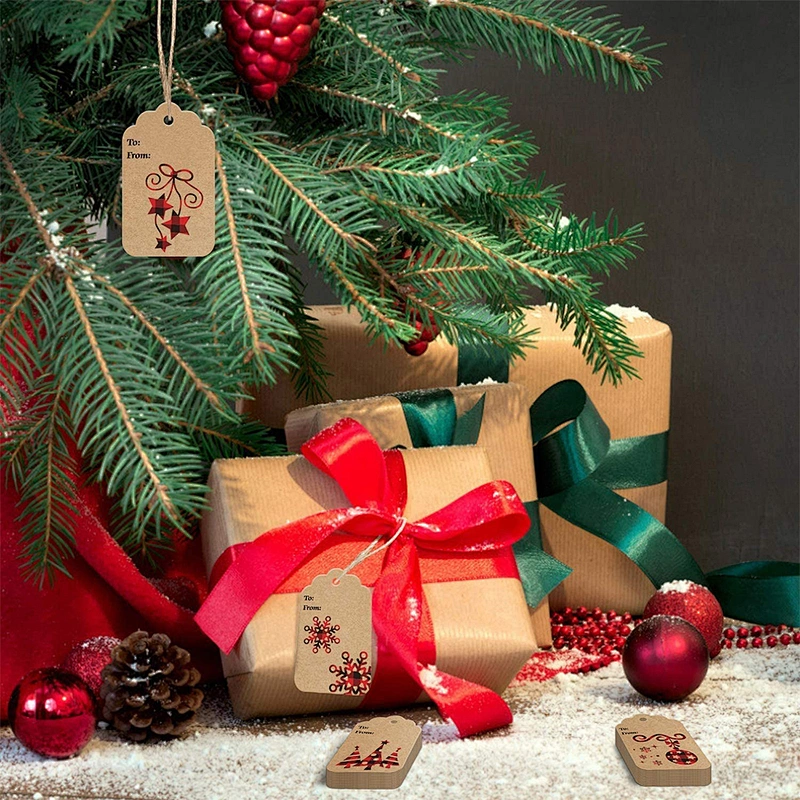Surprise price hot sales gift tags with hot stamping kraft paper for packing gifts