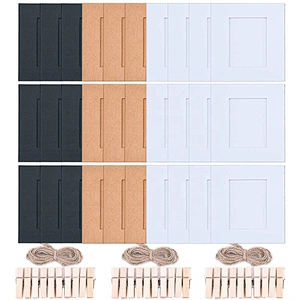 Fresh design kraft and whitecard paper photo frame for packing and display photos