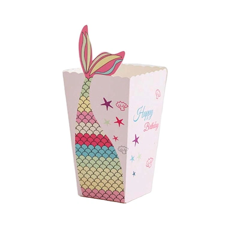 hot sales paper box mermaid design for packaging popcorn or other foods
