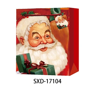 Hot sale classic gift Coated Paper Santa Claus Bag Best china low price Various Christmas gift bag Packaging