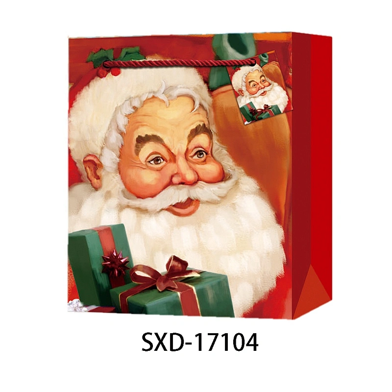 Hot sale classic gift Coated Paper Santa Claus Bag Best china low price Various Christmas gift bag Packaging