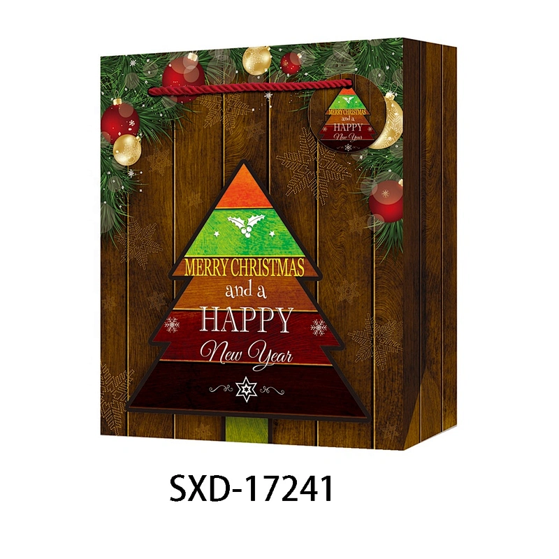 Cheap custom design Christmas gift bag packaging Bag Good style Retro Packaging