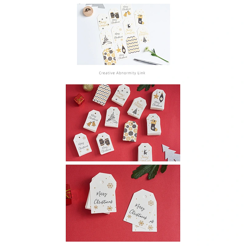 Hot sales Christmas design gift tags with CMYK and hot stamping for decorate