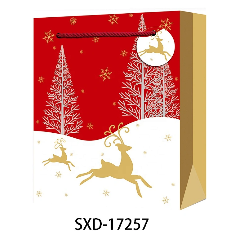 Christmas Packing Shopping paper Gift Bags With Logo Popular Gift Packaging Bag Various Christmas Gift Bag Packaging