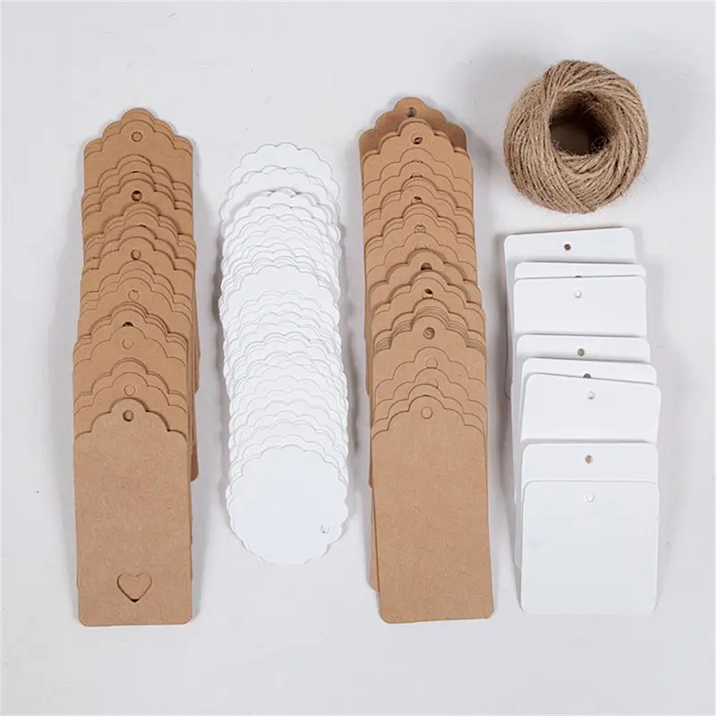 Different shapes hot sales gift tags with kraft or white card paper for box or other packing