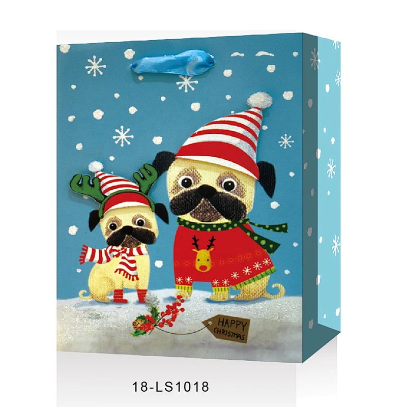 New products gift Coated Paper packaging Bag Good style Various Santa Claus patterns Packaging