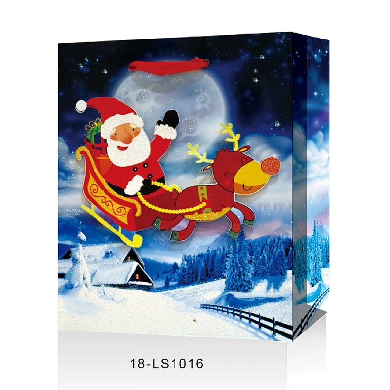 New products gift Coated Paper packaging Bag Good style Various Santa Claus patterns Packaging