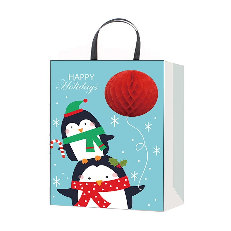 2021 Christmas Paper Bag Gift Bags With  Customized Logo Gift Packaging Bag Various Christmas