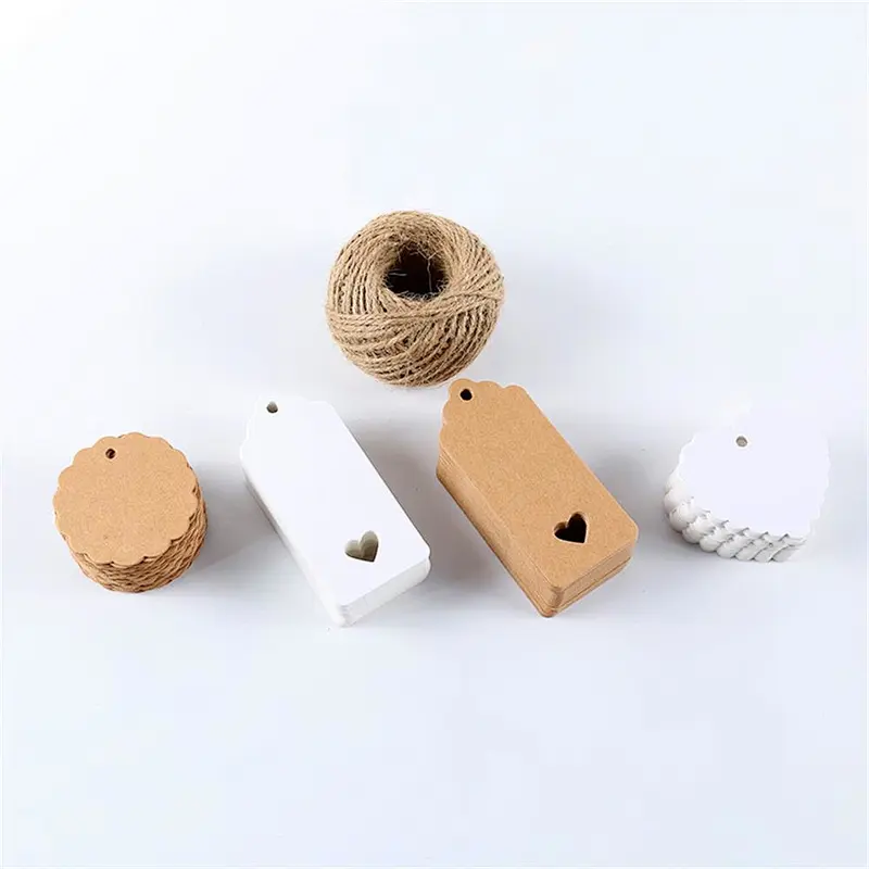 Different shapes hot sales gift tags with kraft or white card paper for box or other packing