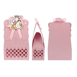 Lovely baby design paper boxes CMYK printing with laser cutting windows for gifts packaging