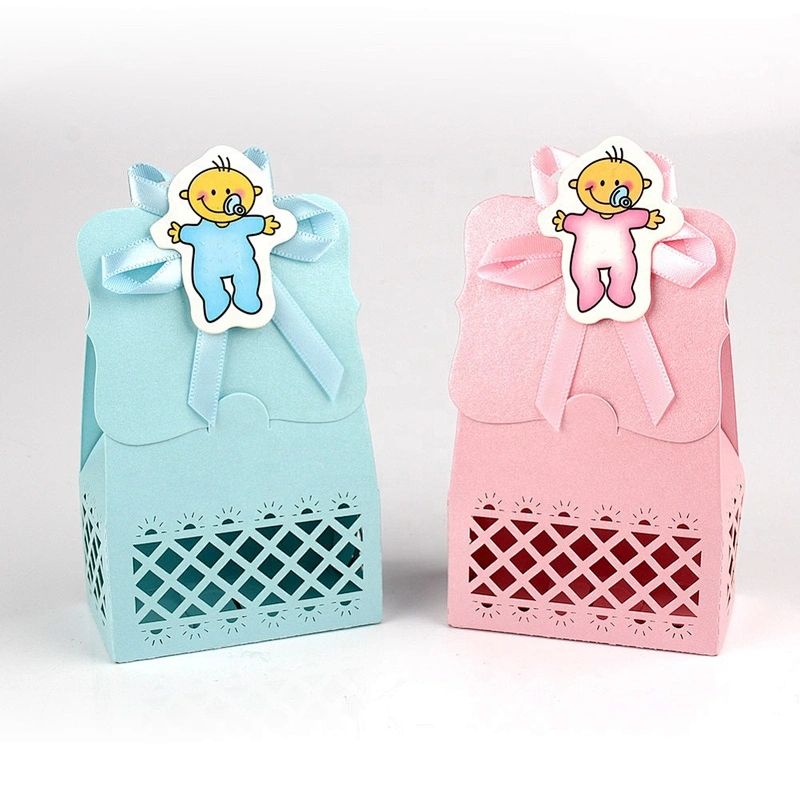 Lovely baby design paper boxes CMYK printing with laser cutting windows for gifts packaging