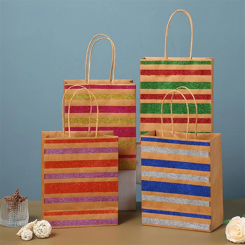 Paper Bags Craft Paper Customize Design Shopping Paper Bag Printing Gift Packaging Pcs