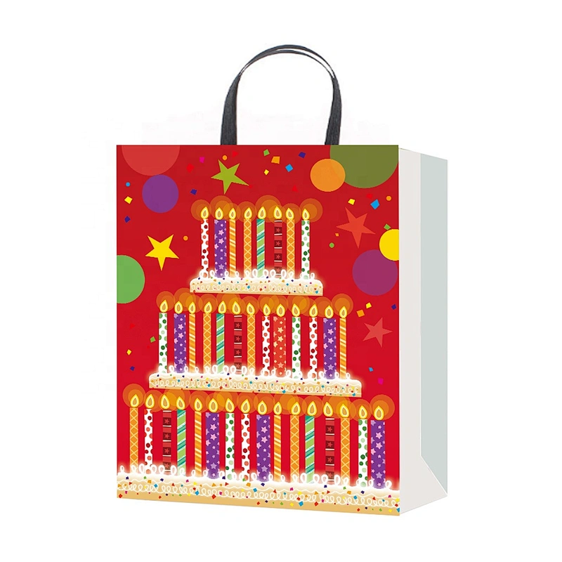 Latest arrival Birthday gift bag customized color Cartoon pattern paper Packaging