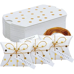 Hot products pillow paper box gold gold point stamping Xmas design for packaging gifts
