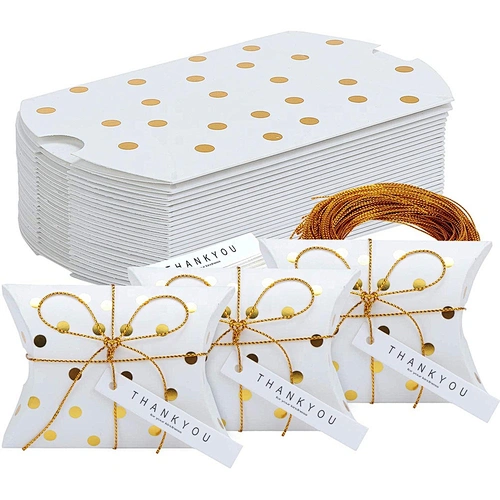 Hot products pillow paper box gold gold point stamping Xmas design for packaging gifts