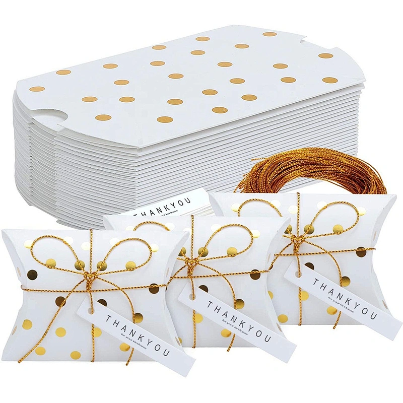 Hot products pillow paper box gold gold point stamping Xmas design for packaging gifts
