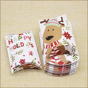 hot sales pillow paper box CMYK printing Xmas design for packaging gifts