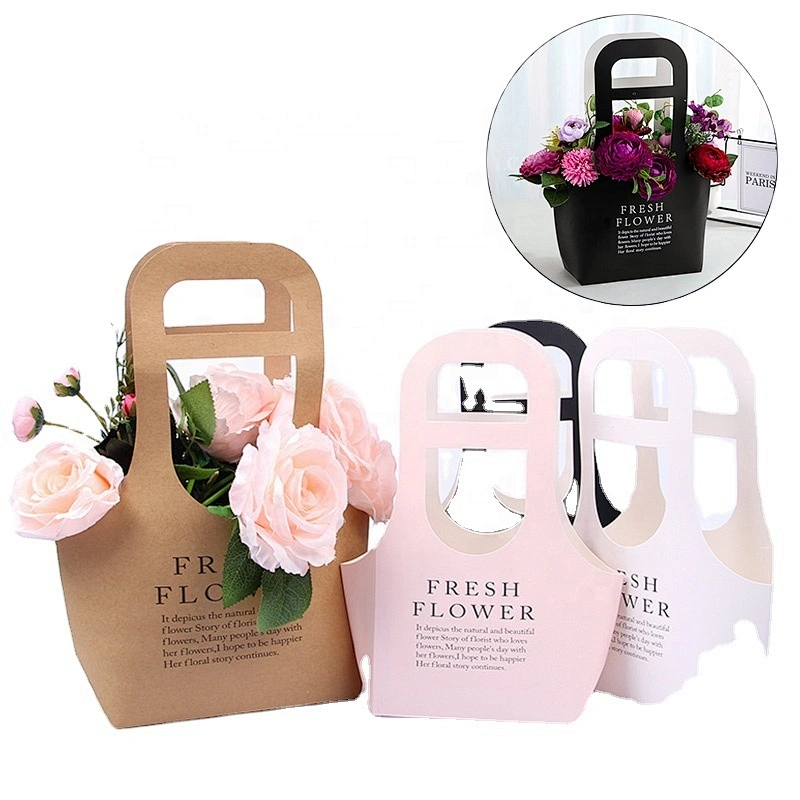 Surprise price hot sales kraft paper bags with hot stamping for packing flowers and other gifts