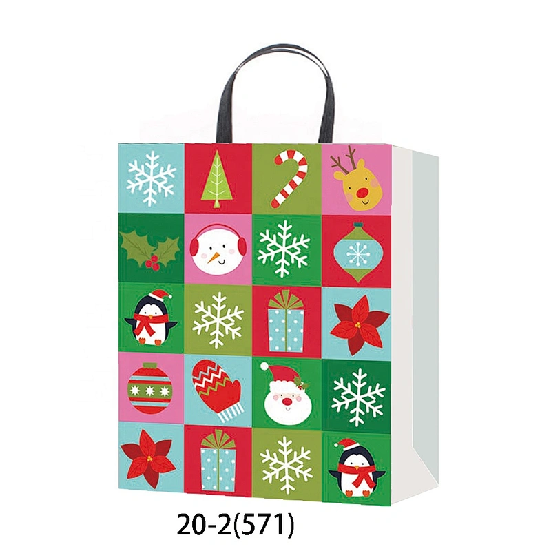 Custom Logo Print Wholesale Grocery White Brown Kraft Paper Gift Bag with Handle Item Industrial Surface Packaging