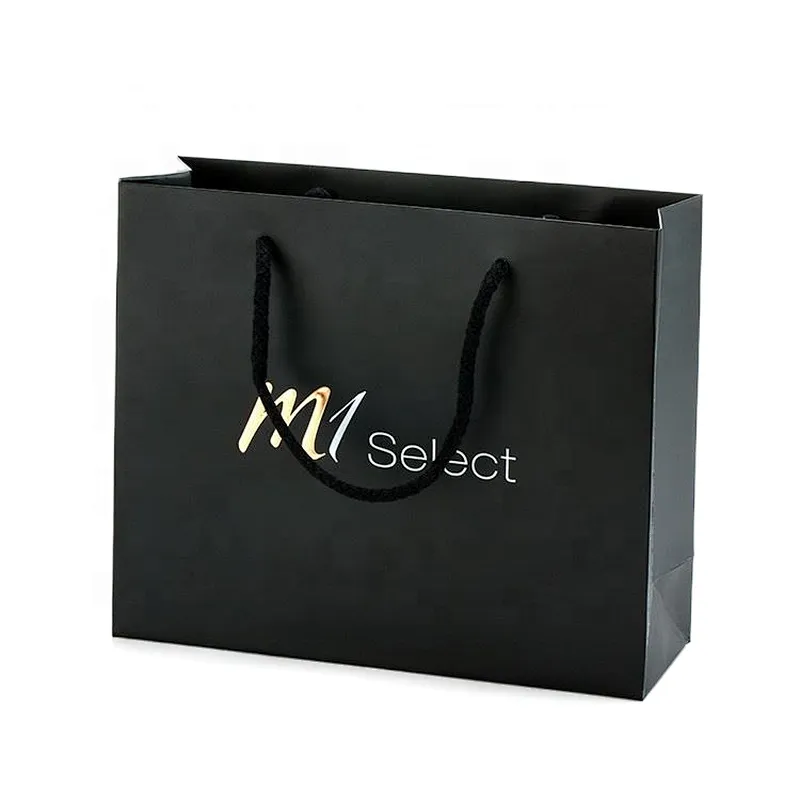 Black printing Color and Hot Stamping Wholesale Paper Bags