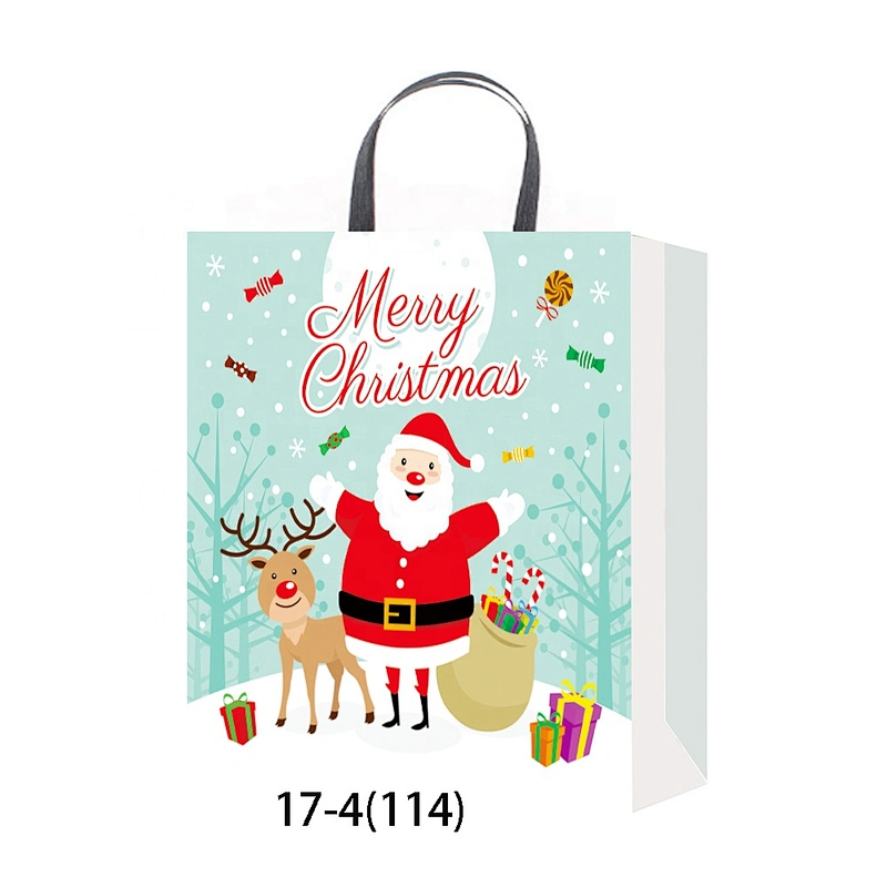 New selling superior quality Coated Paper packaging Bag Hot sale classic Christmas gift bag Packaging