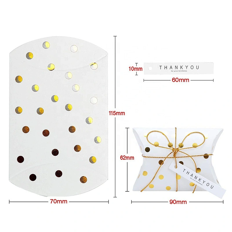 Hot products pillow paper box gold gold point stamping Xmas design for packaging gifts