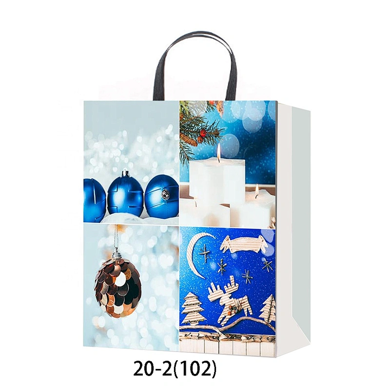 Christmas Paper Gift Bag and Packaging Bag Hand bag Custom Cotton Customized Ribbon Art Logo