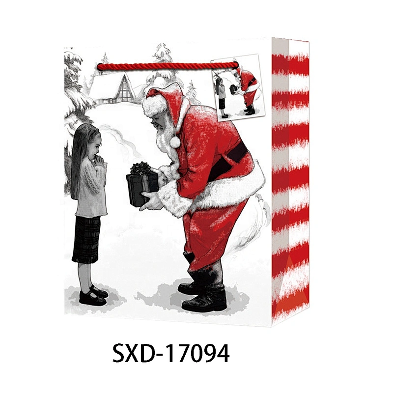Hot sale classic gift Coated Paper Santa Claus Bag Best china low price Various Christmas gift bag Packaging