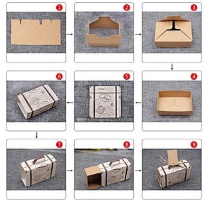 Hot sales foldable kraft paper box with hemp rope and lid for packaging sweets and gifts