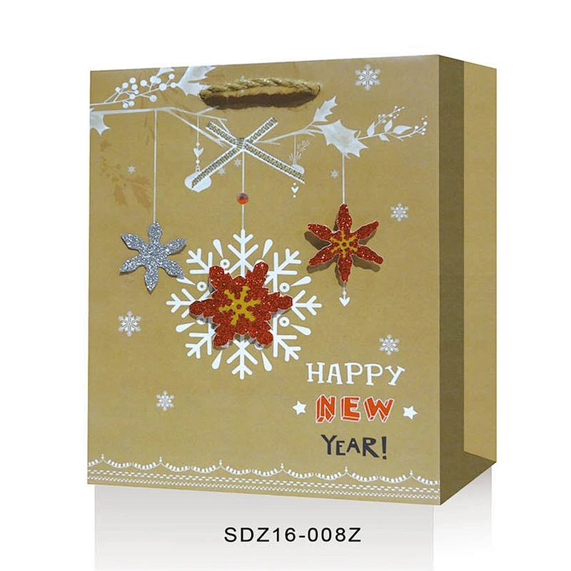 Custom Logo Print Wholesale Grocery White Brown Kraft Paper Gift Bag with Handle Item Industrial Surface Packaging