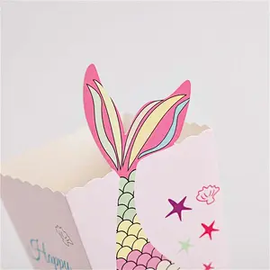 hot sales paper box mermaid design for packaging popcorn or other foods