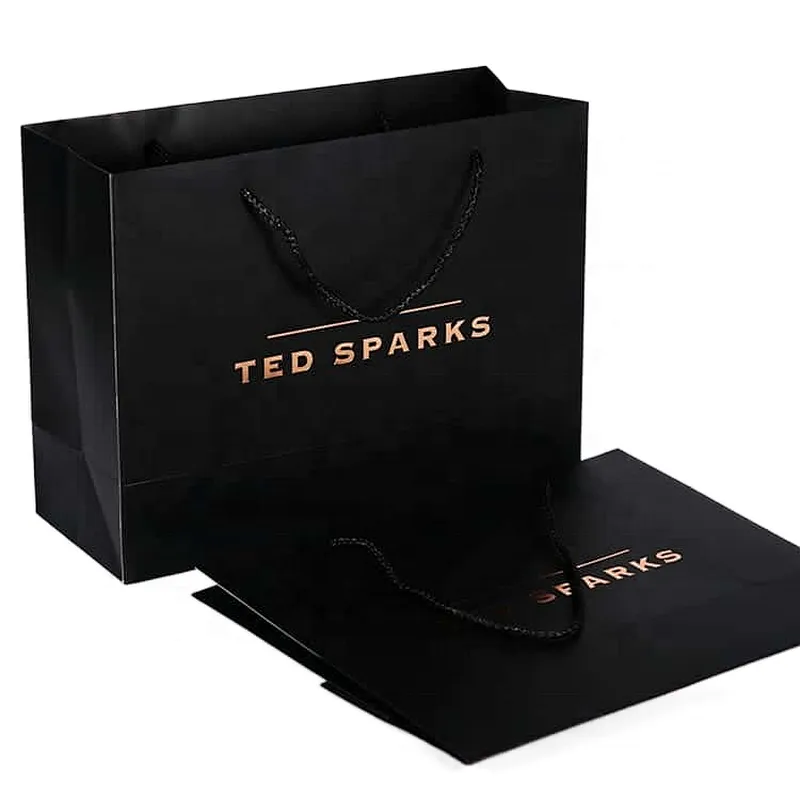 Black printing Color and Hot Stamping Wholesale Paper Bags