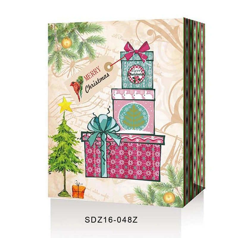 Paper Bag Christmas Shopping paper Gift Bags With  Customized Logo Gift Packaging Bag Various Christmas