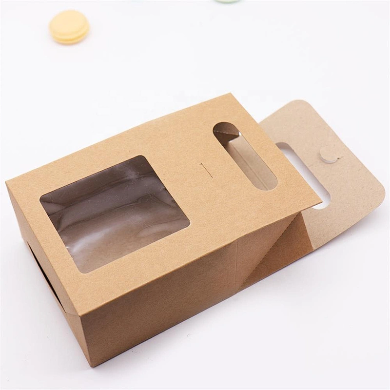 Hoe sales and surprise price gift mailer box kraft paper with PVC clearly windows for packing cake or other foods