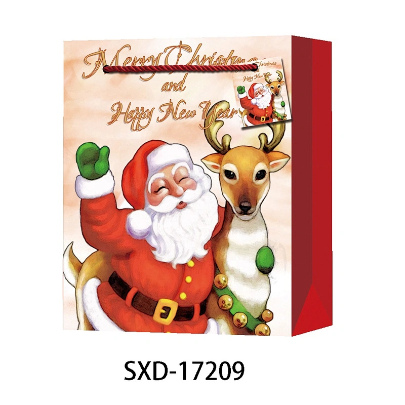 Christmas Packing Shopping paper Gift Bags With Logo Popular Gift Packaging Bag Various Christmas Gift Bag Packaging