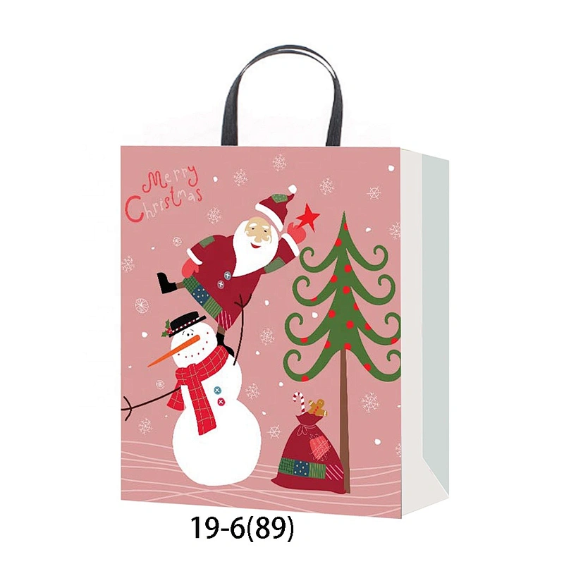 Christmas Paper Bag With Logo New Design Hot Stamping Gift Bag Packing