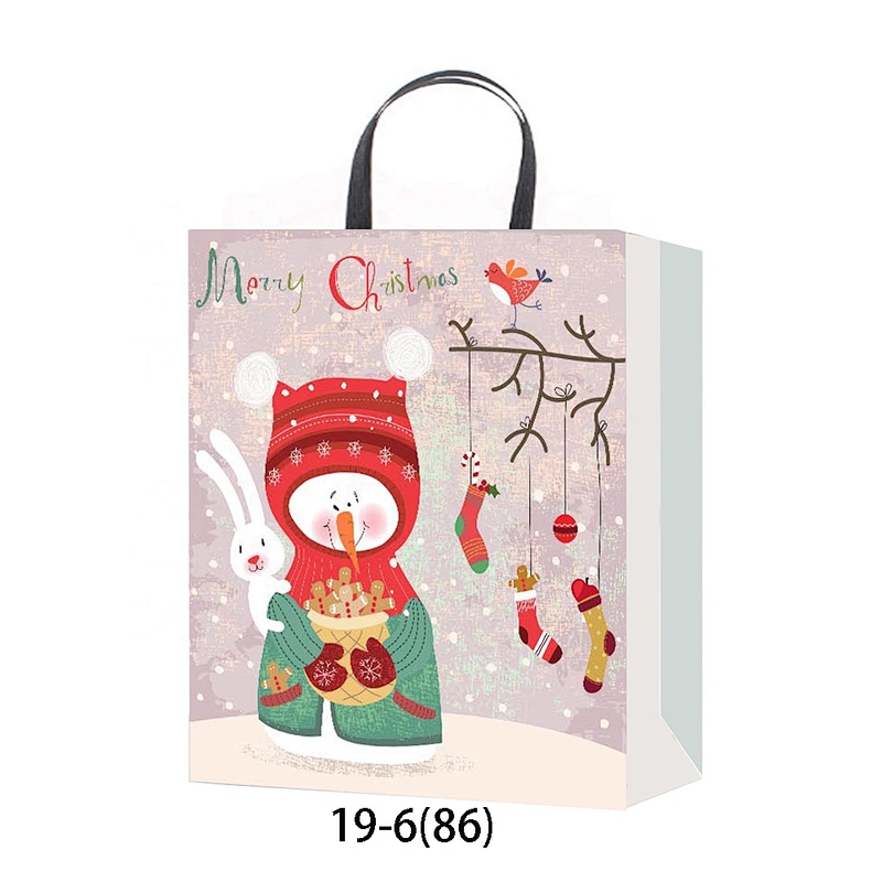 Christmas Paper Bag With Logo New Design Hot Stamping Gift Bag Packing