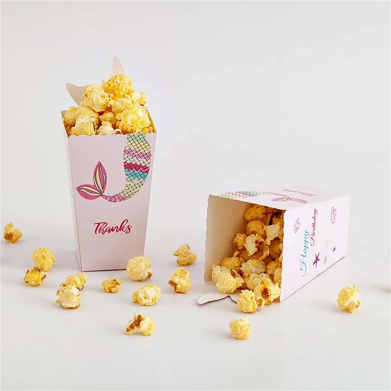 hot sales paper box mermaid design for packaging popcorn or other foods