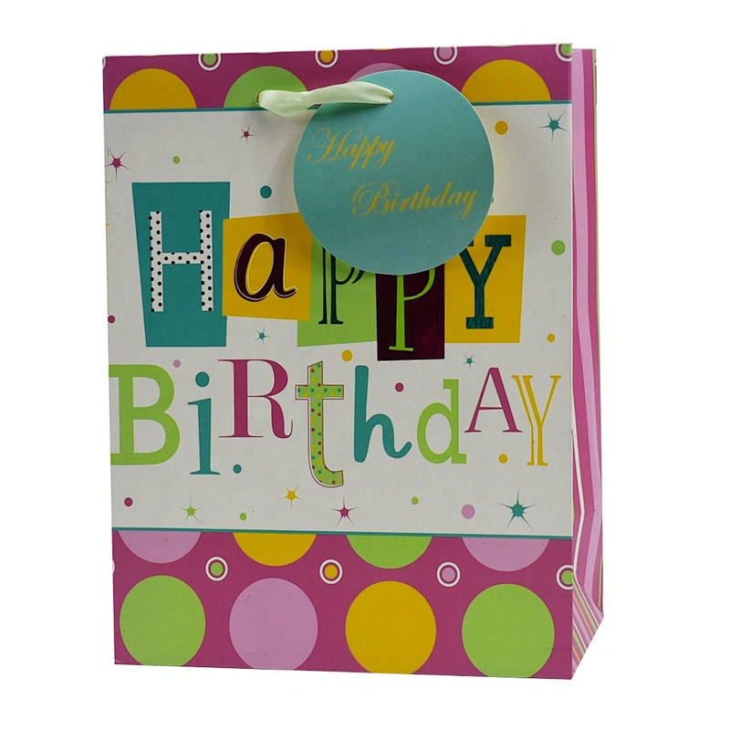 Factory wholesale Birthday gift bag Customized good quality Colorful paper Packaging