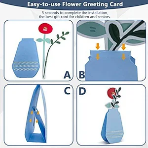 Greeting Cards Printing Flowers Thankyou Glitter Hot Europe Time Pattern THANKSGIVING Foil Stamp Feature Eco