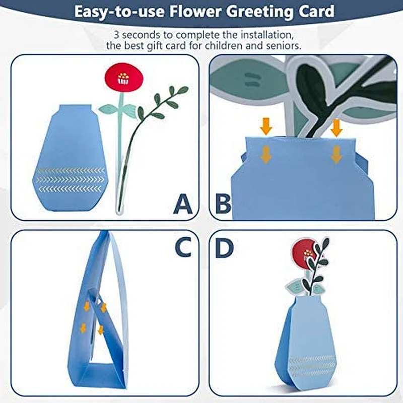 Greeting Cards Printing Flowers Thankyou Glitter Hot Europe Time Pattern THANKSGIVING Foil Stamp Feature Eco