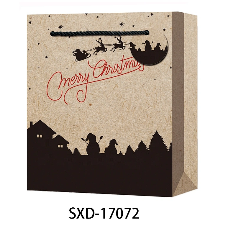 Custom Logo Print Wholesale Grocery White Brown Kraft Paper Gift Bag with Handle Item Industrial Surface Packaging