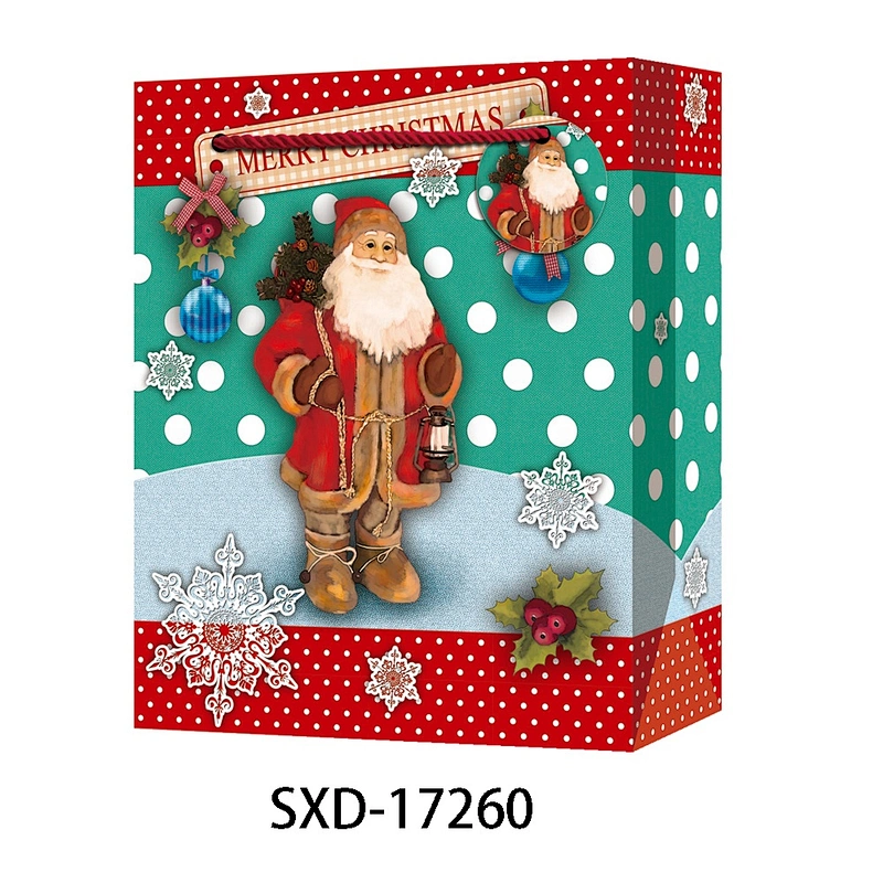 Christmas Packing Shopping paper Gift Bags Logo Popular Hot Selling Gift Packaging Bag Various Christmas Gift Bag Packaging