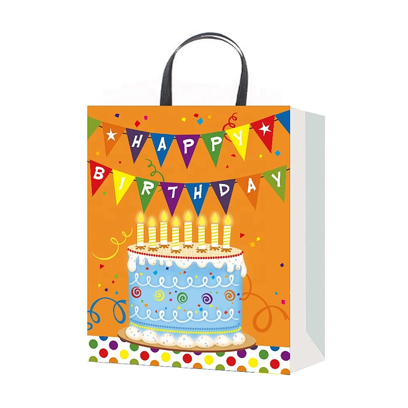 Latest arrival Birthday gift bag customized color Cartoon pattern paper Packaging