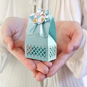 Lovely baby design paper boxes CMYK printing with laser cutting windows for gifts packaging