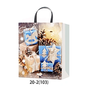 Christmas Paper Gift Bag and Packaging Bag Hand bag Custom Cotton Customized Ribbon Art Logo