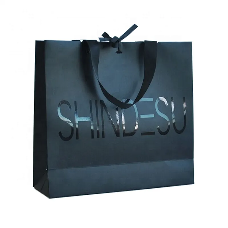 Black printing Color and Hot Stamping Wholesale Paper Bags