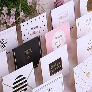Thankyou Greeting Cards Gift Printing Flowers Glitter Hot Europe Time THANKSGIVING Foil Stamp Feature Every Day